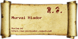 Murvai Hiador névjegykártya